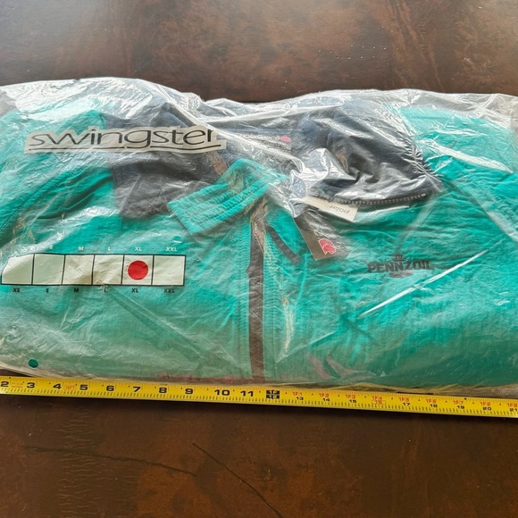 RARE Pennzoil Teal Polar Fleese Bomber Jacket with Navy Accents. Men’s XL - Picture 2 of 11